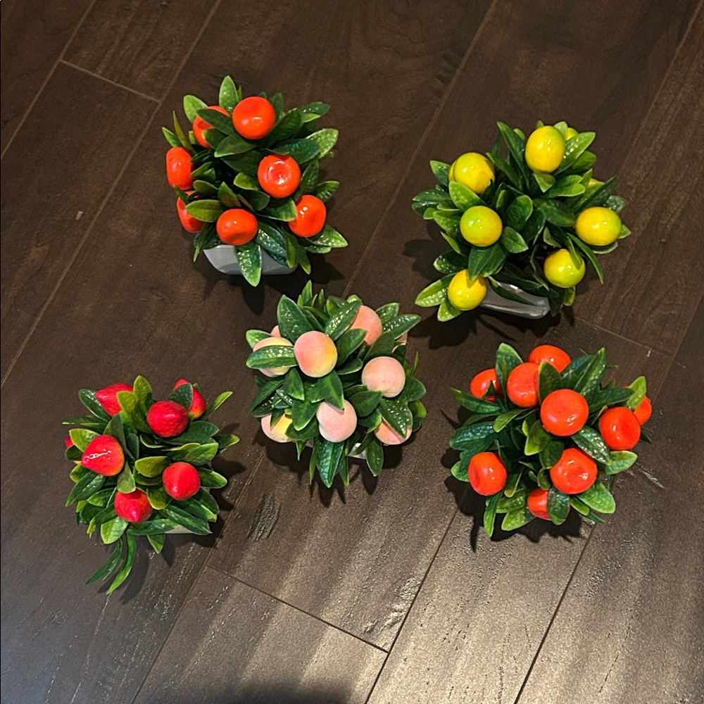 Assorted Artificial Fruit and Leaf Decor Set - Set of 5